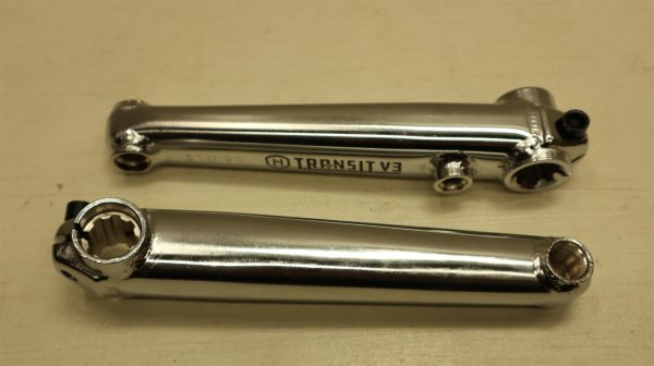 画像1: [165mm] Mission "Transit V3" Crank Set [19mm Spindle/ 8 Spline/ Chrome] (1)